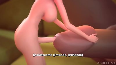 3DGSPOT - little Trans bangs With yam-sized buxom Trans! SPANISH SUBTITLES! 3 dimensional cartoon PORN!
